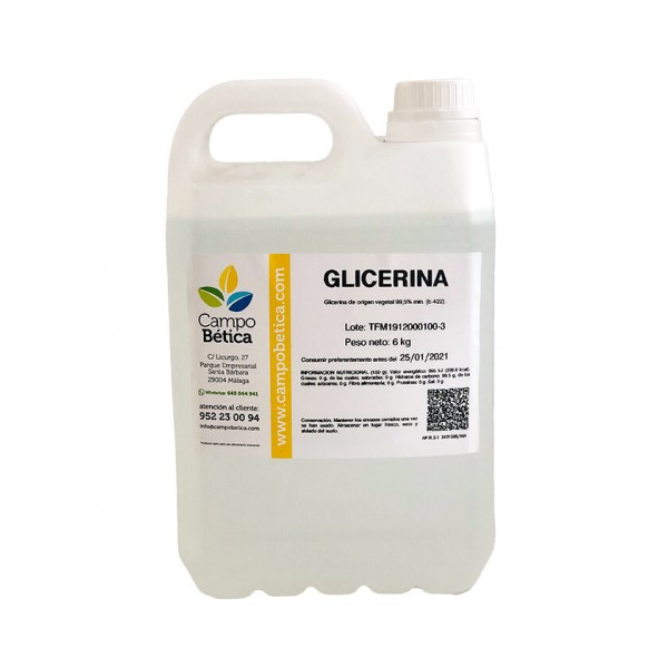 Glicerina líquida en garrafa de 6 Kg