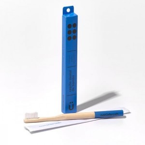 Cepillo dental de bambú color azul