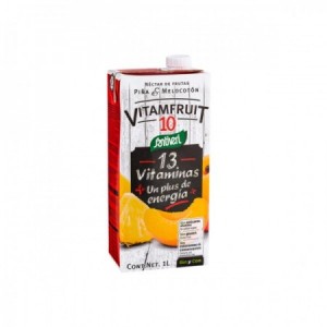 Zumo de piña y melocotón Vitamfruit 1L