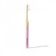 Cepillo dental de bambú con cabezal renovable color rosa