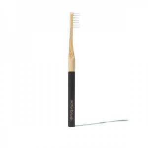 Cepillo dental de bambú con cabezal renovable color negro