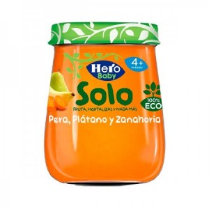 Potito de pera, plátano y zanahoria bio 120gr.