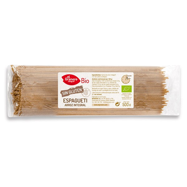 Espagueti de arroz integral Bio 500gr