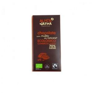 Chocolate 70% con Nibs de cacao Sin Gluten