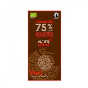 Chocolate 75% ecológico Perú 80gr