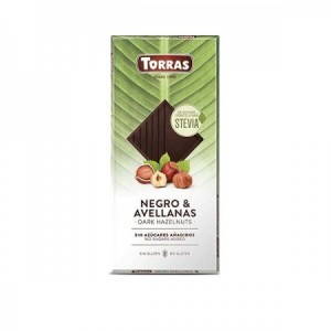 Chocolate negro con avellanas y stevia 125gr