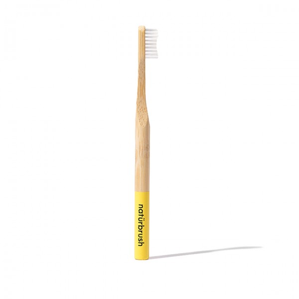 Cepillo dental de bambú color amarillo