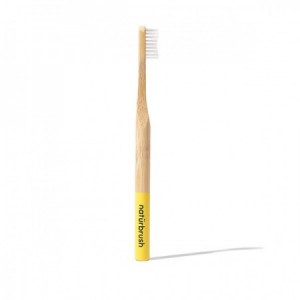 Cepillo dental de bambú color amarillo