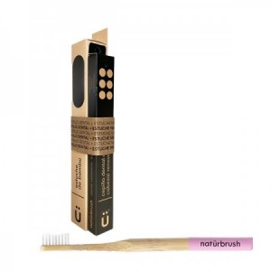 Cepillo dental adulto rosa + estuche de bambú