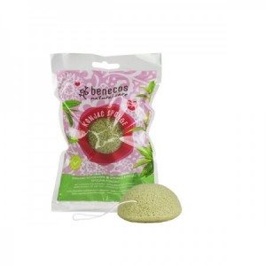 Esponja Konjac té verde pieles mixtas/secas
