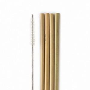 PAJITAS BAMBU 4 UDS CON LIMPIADOR