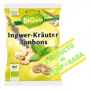 Caramelos rellenos jengibre y hierbas Biodeta 75 g