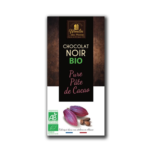 Chocolate negro 100% sin azúcar añadido