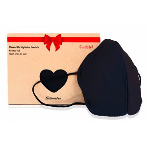 Pack 2 Mascarillas higienicas lavables color negro