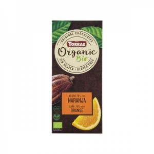 TORRAS-CHOCOLATE NEGRO 70% CON NARANJA S/G 100 Grs. BIO