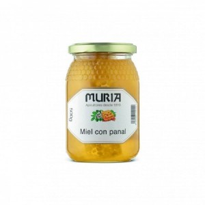 MIEL DE CON PANAL BOTE VIDRIO 500 Grs.