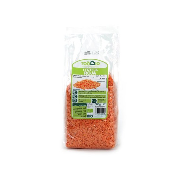 Lenteja roja coral (mitades) bio 500 grs.