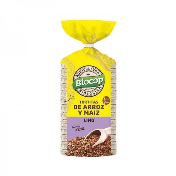 Tortitas de arroz, maíz y semillas de lino bio 200g