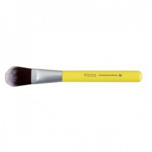 Brocha base maquillaje vegana color amarillo