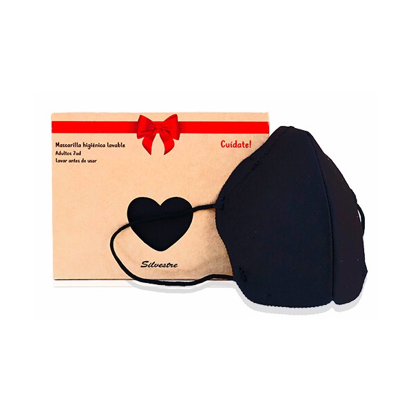 Pack 2 Mascarillas higienicas lavables color negro