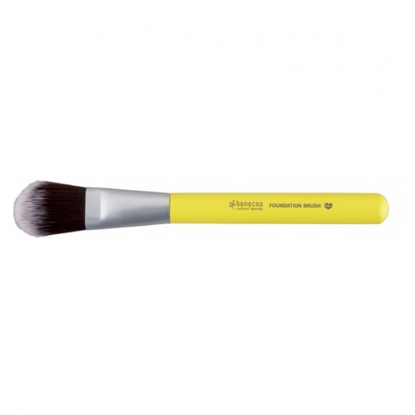 Brocha base maquillaje vegana color amarillo