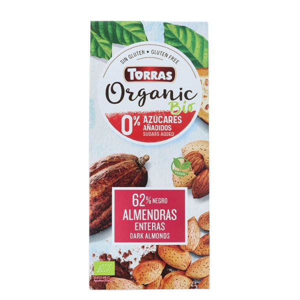 Chocolate con almendras sin azúcares añadidos bio 150gr