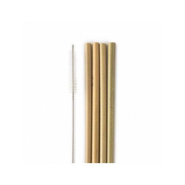 PAJITAS BAMBU 4 UDS CON LIMPIADOR