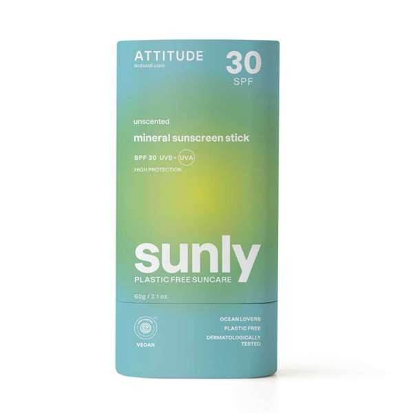 ATTITUDE-SOLAR PLASTIC FREE FACE STICK SPF 30 (SIN FRAGANCIA) 20 Grs. - BIO