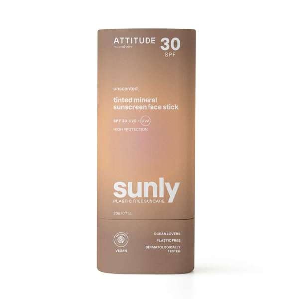 ATTITUDE-SOLAR PLASTIC FREE TINTED FACE STICK SPF 30 COLOR (SIN FRAGANCIA) 20 Grs. - BIO