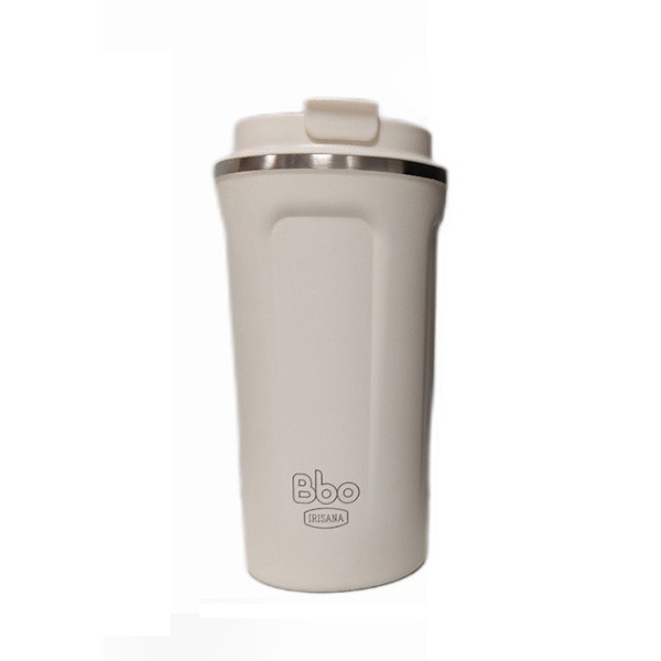 Vaso termo de acero inoxidable color blanco