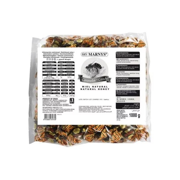 Caramelos de propóleo y miel bolsa de 1 kg.