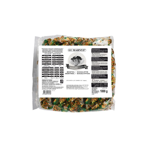 Caramelos de propóleo miel mentol y eucalipto 1kg.