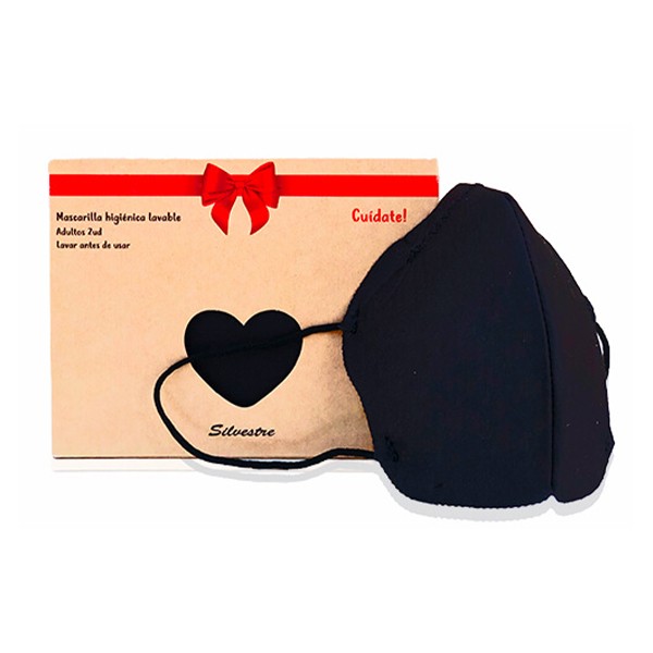 Pack 2 Mascarillas higienicas lavables color negro Pack 2 Mascarillas higienicas lavables color negro