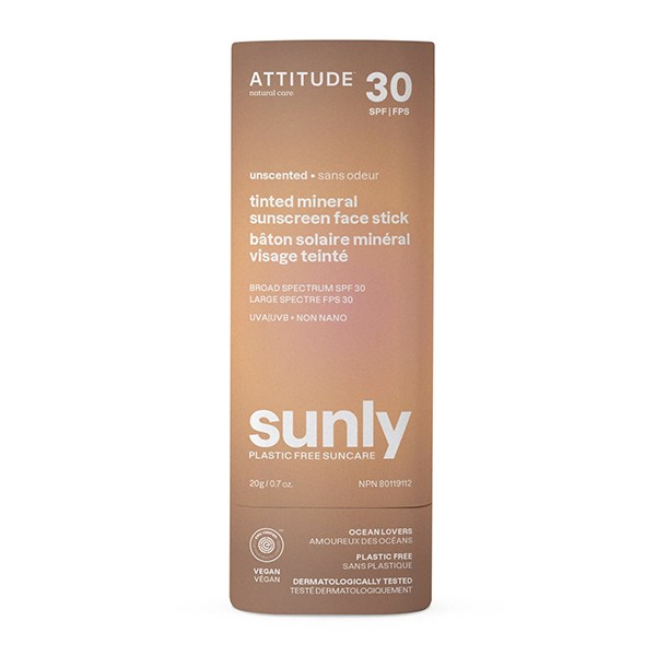 ATTITUDE-SOLAR PLASTIC FREE TINTED FACE STICK SPF 30 COLOR (SIN FRAGANCIA) 20 Grs. - BIO