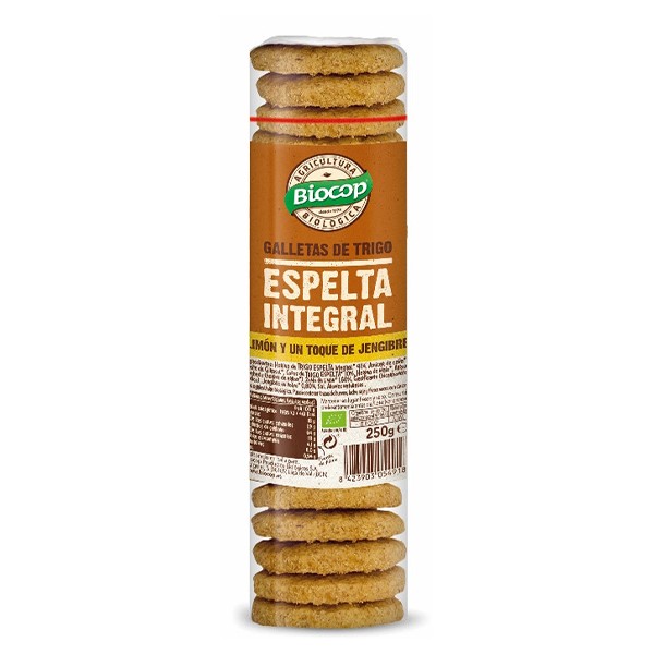 Galleta de espelta integral con limón y jengibre 250g