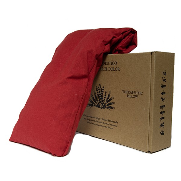 Cojín terapéutico de semillas y flores de lavanda - Rojo