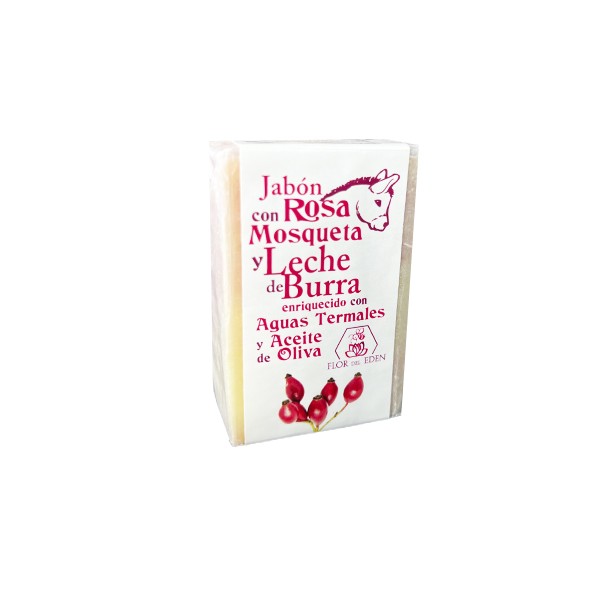 Jabon artesano de rosa mosqueta y leche de burra 100gr