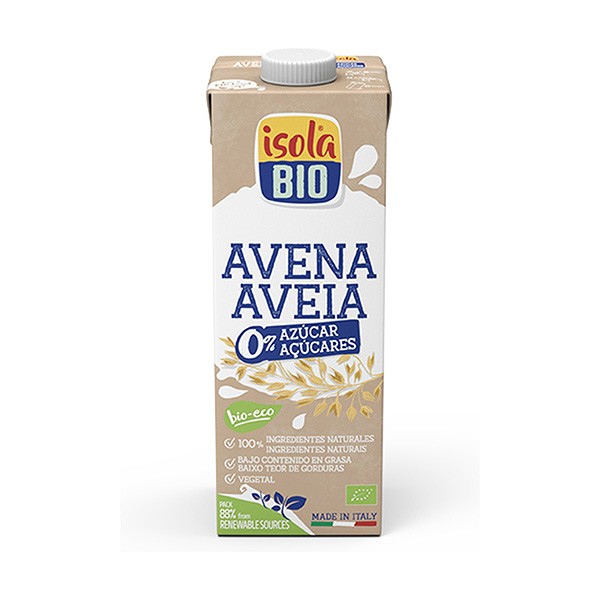 Bebida de avena 0% azúcares bio 1l