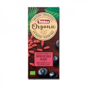 Chocolate negro con bayas de goji y açai bio 100gr