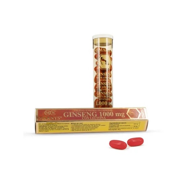 Ginseng con lecitina 1000 mg. 30 perlas