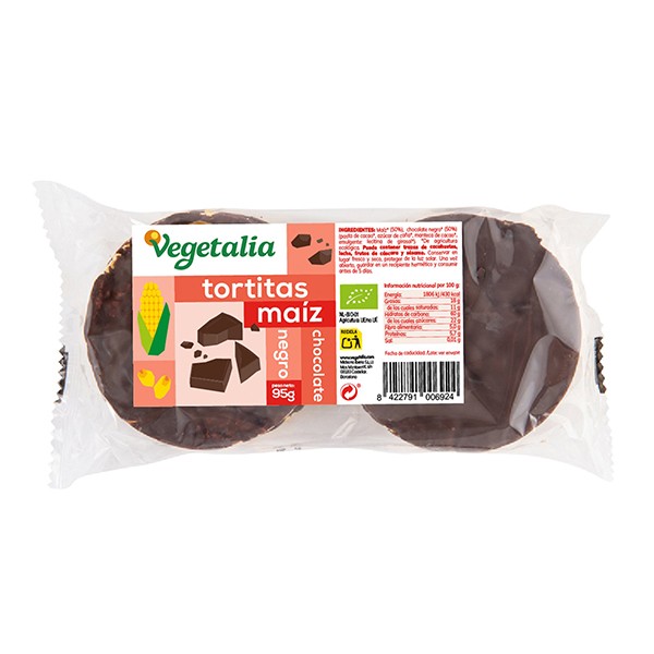 Tortitas de maíz con chocolate negro Bio