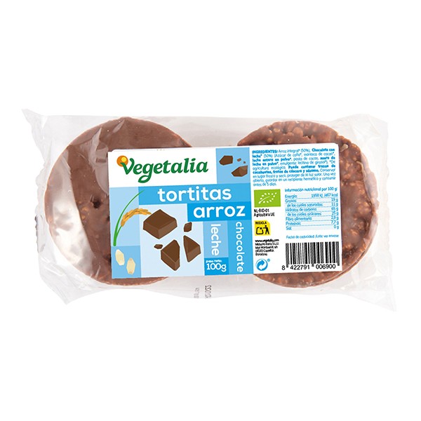 Tortitas de arroz con chocolate con leche bio 100gr