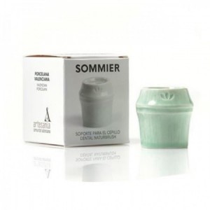 Soporte verde para cepillo dental