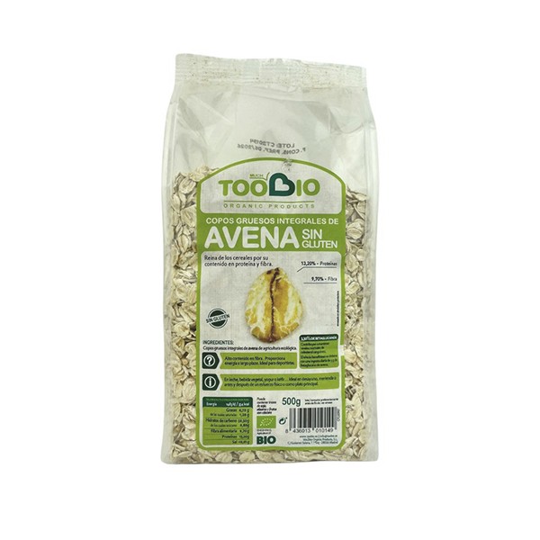 Copos de avena gruesos sin gluten bio 500 grs.