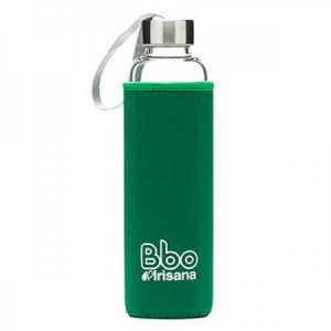 Botella de borosilicato con funda de neopreno verde 550ml