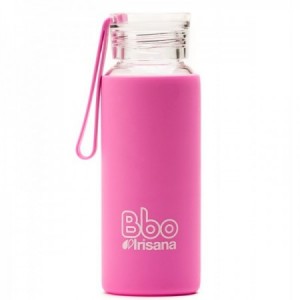 BOTELLA BOROSILICATO FUNDA SILICONA 330Ml. - ROSA