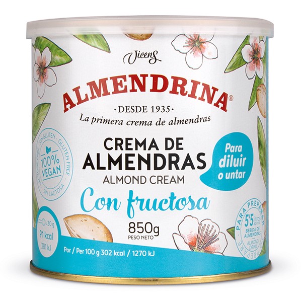 Crema de almendras con fructosa