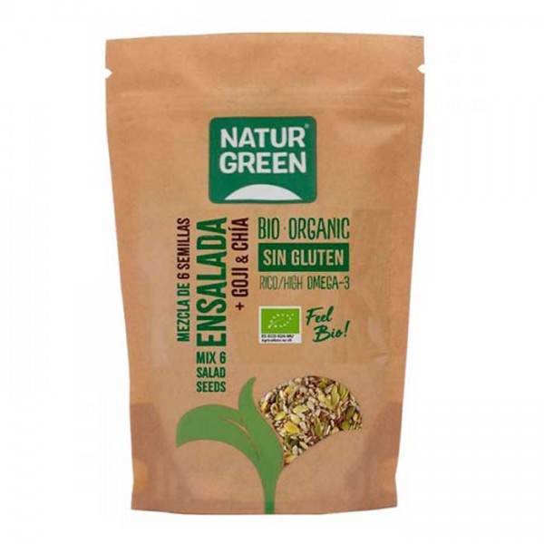 Mezcla 6 semillas para ensalada con goji y chia 225gr