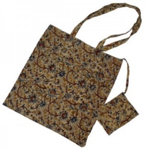 Bolsa de algodón Kalamkari Aqua Nirvana 40x40 cm