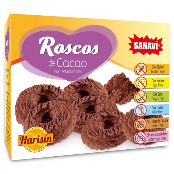 HARISIN ROSCOS DE CACAO SIN AZUCAR 150 gr.